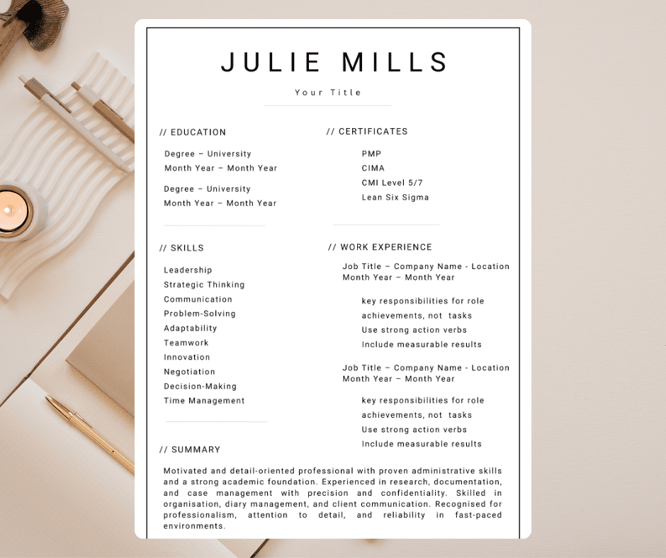 First Job CV