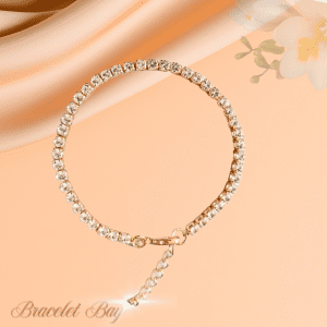 2mm faux zirconia gold tone bracelet - Elegant Sparkle Chain Bracelet