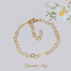 Amélie – Delicate Gold Tone Heart Bracelet with Tiny 2 mm Hearts, Adjustable 17.5–22.5 cm