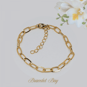 Arden – Unisex Gold Tone Long Link Chain Bracelet, 18 cm Adjustable, Bold 8 mm Links