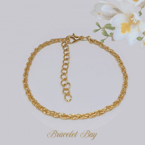 Ardo – Gold Tone Byzantine Chain Bracelet, 3 mm Wide, 18 + 5 cm Adjustable, Lightweight Everyday Jewellery
