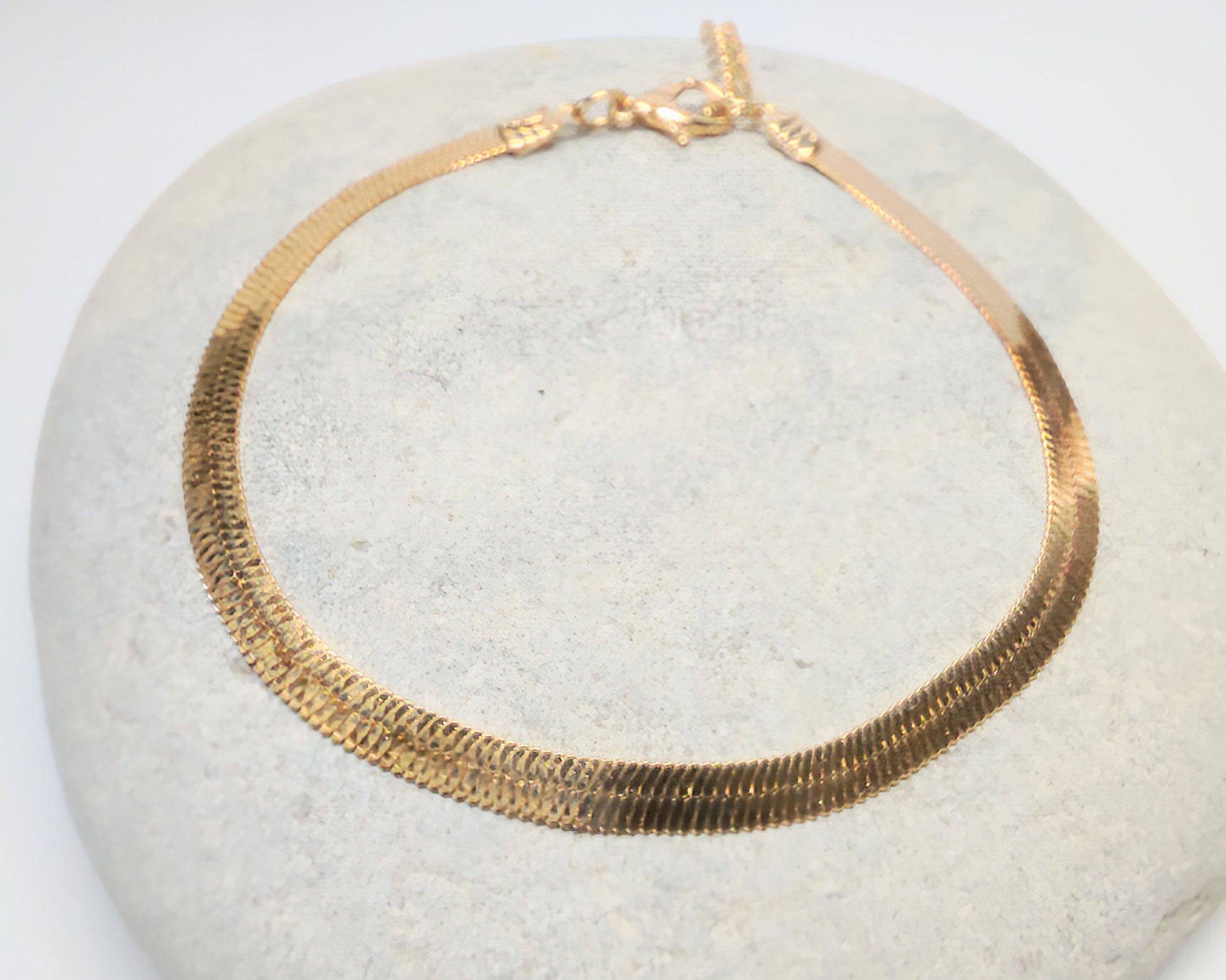 Gold Tone Flat Chain Bracelet – 18.5–23.5 cm Adjustable 3mm Wide Lightweight Jewellery - Image 5