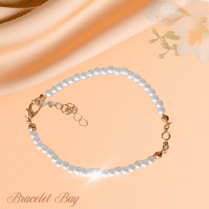 Delicate pearl gold tone bracelet with extension - ideal girl gift
