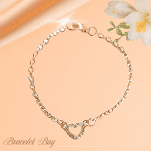 Gold Tone Heart Bracelet with Sparkling Zirconia – Delicate & Adjustable