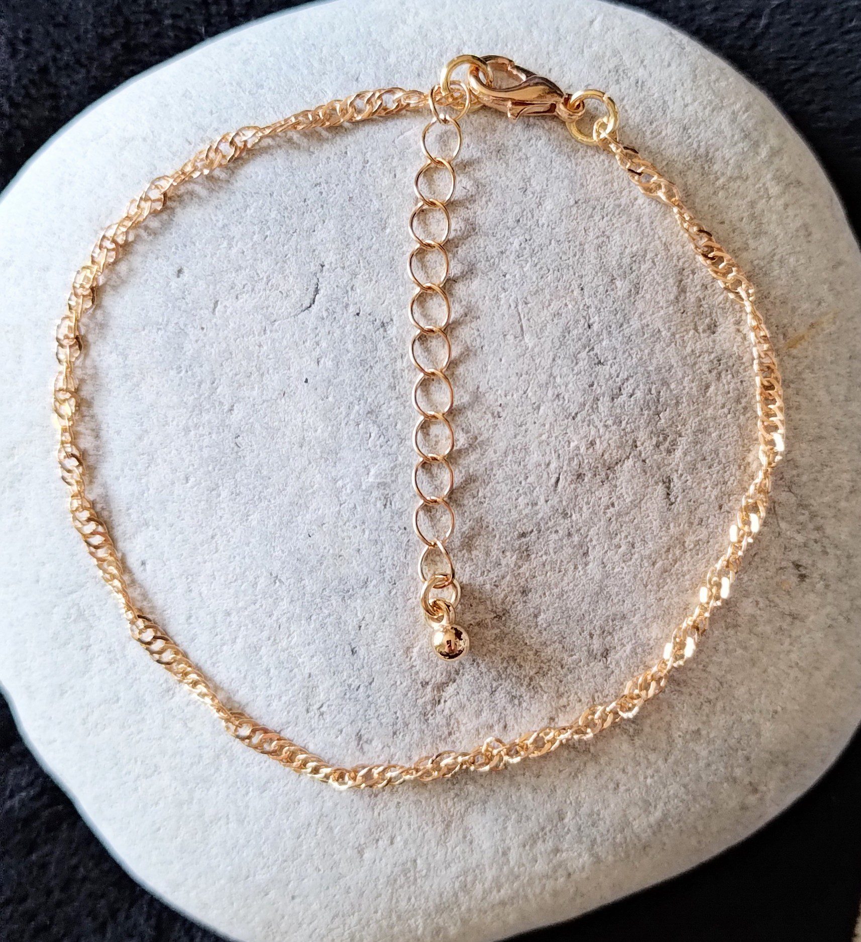 Gold Tone Chain Anklet – Minimal, Adjustable and Timeless Ankle Bracelet/Anklet - Image 7