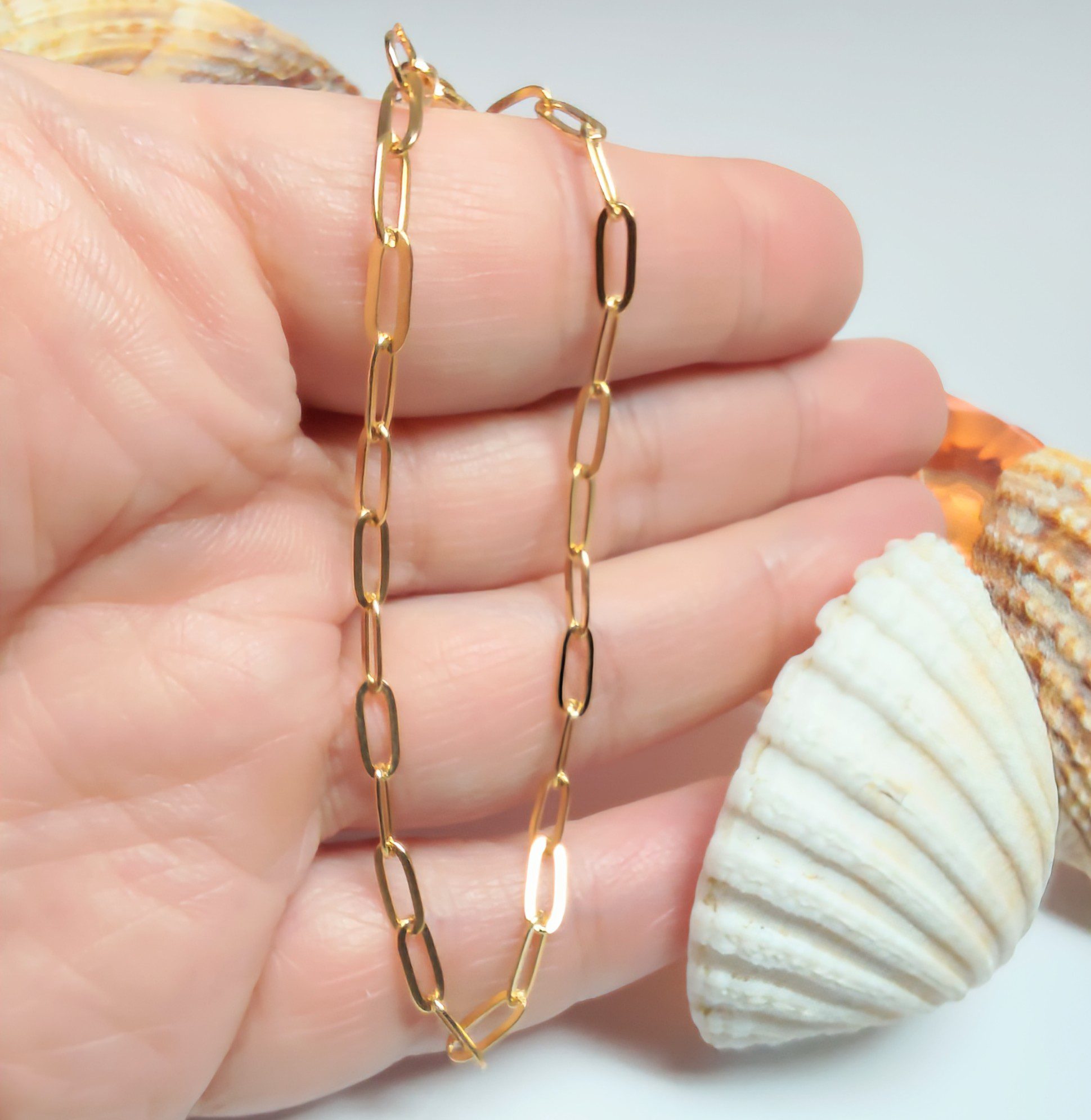 Adria - Delicate 2mm Gold Paperclip Chain Bracelet – Adjustable 17.5+5cm Lightweight Everyday Jewellery - Image 4