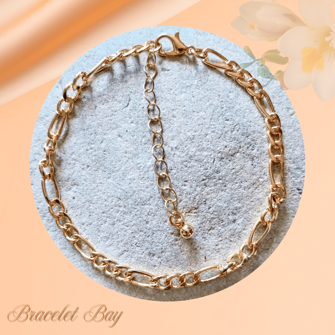 Gold Tone Chain Bracelet – Adjustable Statement Jewellery for Woman and Men